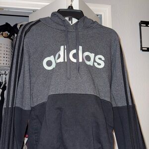 Adidas Gray and Black Sweatshirts Casual Athleisure
